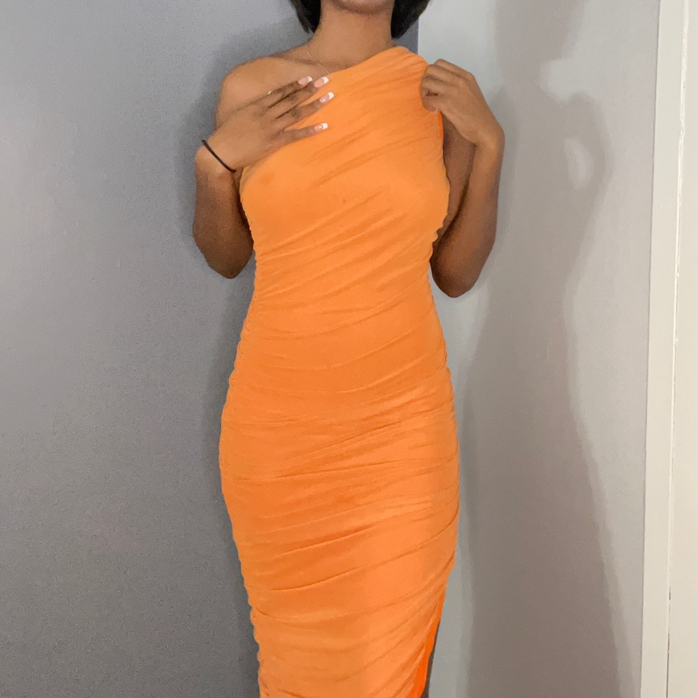 Spandex orange dress from fashion nova